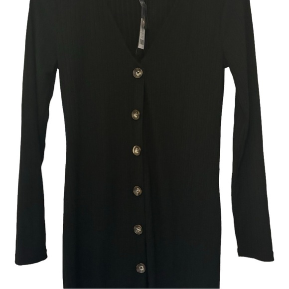 NWT Dynamite dress. Size Medium. Black ribbed fabric. - Picture 2 of 11